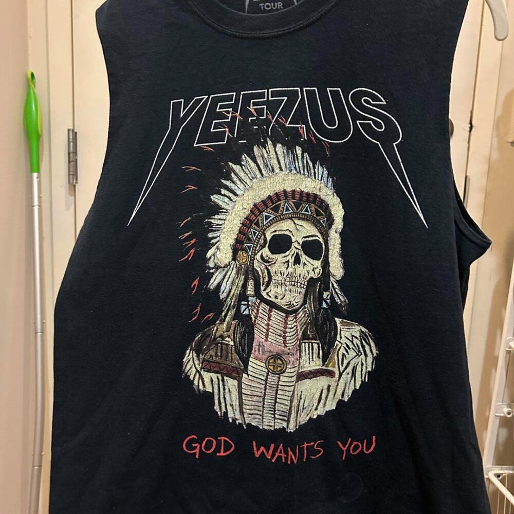 Authentic Kanye West Yeezus tour sleeveless God Wants You shirt - sz M